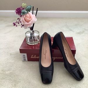 Salvatore Ferragamo Capped Toe Heels